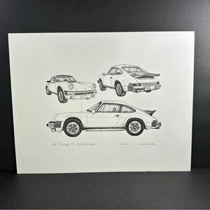 1984 Porsche 911 Carrera Coupe Print G.E. Geivett Limited Art Poster 101/500
